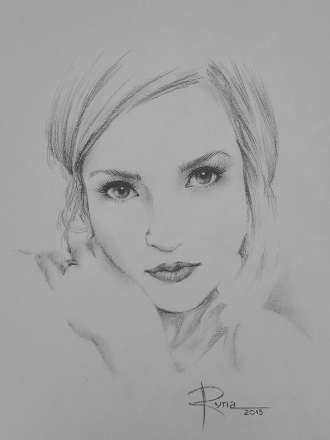 Portret individual în creion