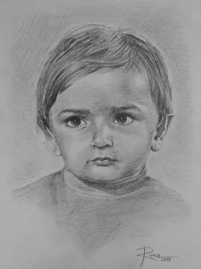 Portret individual în creion