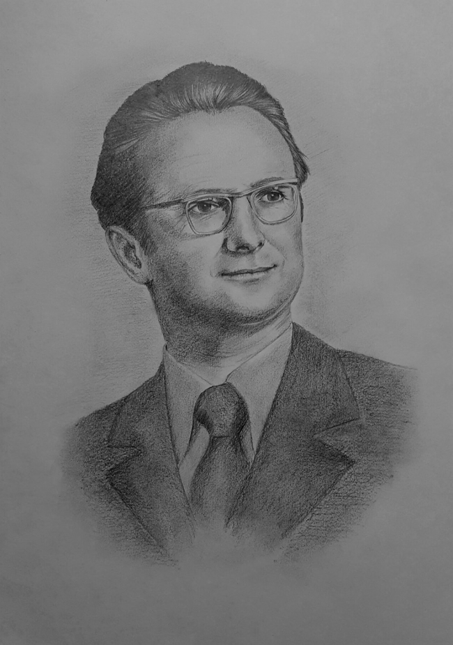 Portret individual în creion